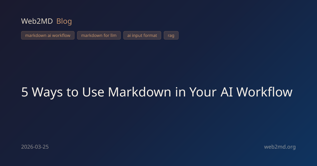 5 Ways to Use Markdown in Your AI Workflow | Web2MD Blog