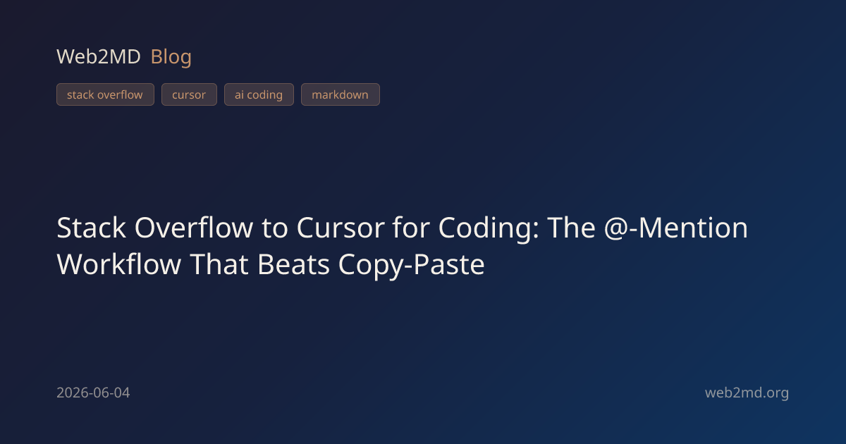 Stack Overflow to Cursor for Coding: The @-Mention Workflow That Beats ...