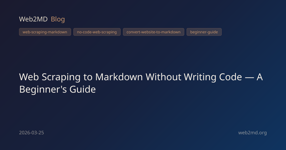Web Scraping to Markdown Without Writing Code — A Beginner's Guide ...