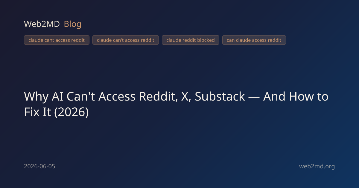 Why AI Can't Access Reddit, X, Substack — And How to Fix It (2026 ...